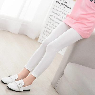 Летни едноцветни клинове за момичета Тесни панталони Модален памук Бебешки момичета Скъсени панталони с дължина до глезена за деца Пролетни дрехи