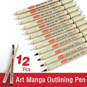Art Manga Contur stilou Pigment Căptușeală Micron Pen Marker Set Hook Line Ac Pen pentru Schiță Moale Perie Papetarie Articole de artă