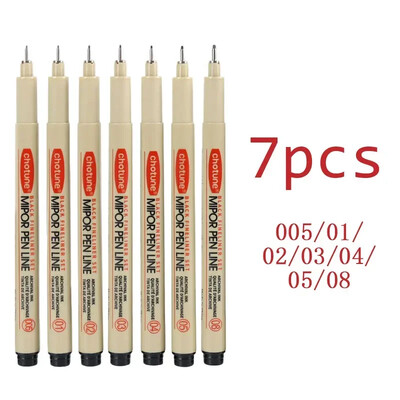 Art Manga Contur stilou Pigment Căptușeală Micron Pen Marker Set Hook Line Ac Pen pentru Schiță Moale Perie Papetarie Articole de artă