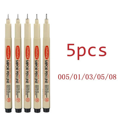 Art Manga Contur stilou Pigment Căptușeală Micron Pen Marker Set Hook Line Ac Pen pentru Schiță Moale Perie Papetarie Articole de artă