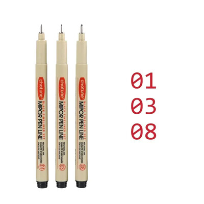 Art Manga Contur stilou Pigment Căptușeală Micron Pen Marker Set Hook Line Ac Pen pentru Schiță Moale Perie Papetarie Articole de artă