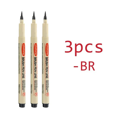 Art Manga Contur stilou Pigment Căptușeală Micron Pen Marker Set Hook Line Ac Pen pentru Schiță Moale Perie Papetarie Articole de artă