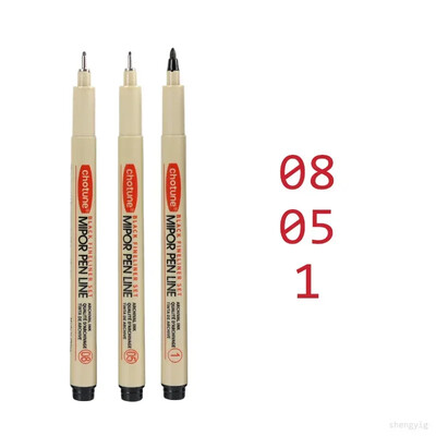 Art Manga Contur stilou Pigment Căptușeală Micron Pen Marker Set Hook Line Ac Pen pentru Schiță Moale Perie Papetarie Articole de artă