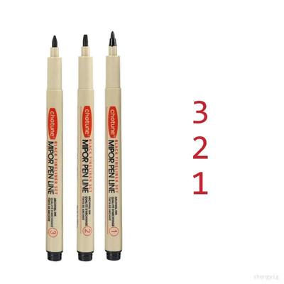 Art Manga Contur stilou Pigment Căptușeală Micron Pen Marker Set Hook Line Ac Pen pentru Schiță Moale Perie Papetarie Articole de artă