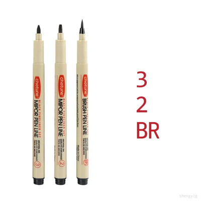 Art Manga Contur stilou Pigment Căptușeală Micron Pen Marker Set Hook Line Ac Pen pentru Schiță Moale Perie Papetarie Articole de artă