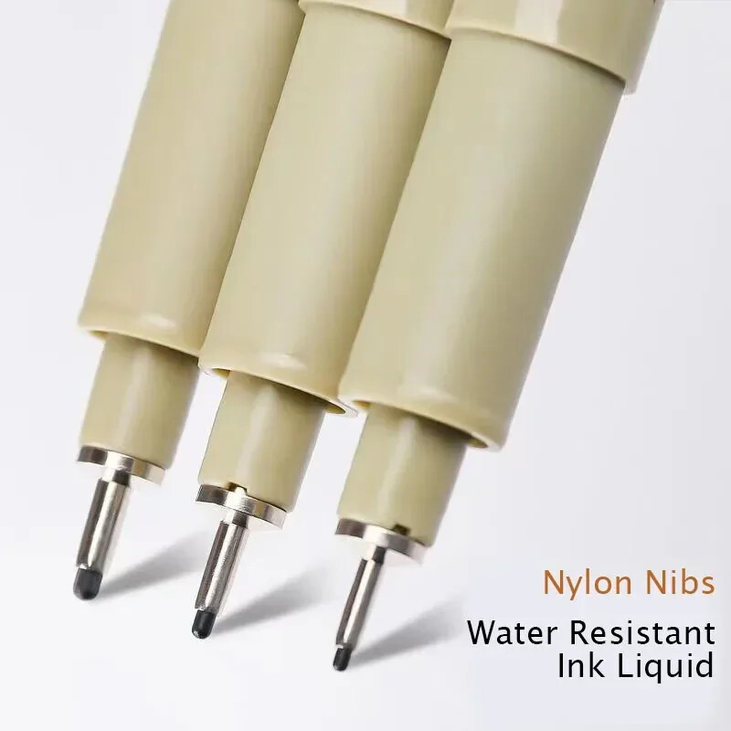 Art Manga Contur stilou Pigment Căptușeală Micron Pen Marker Set Hook Line Ac Pen pentru Schiță Moale Perie Papetarie Articole de artă