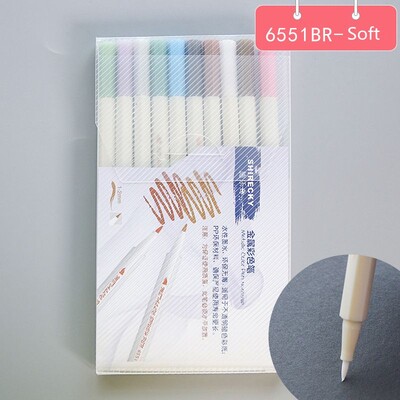 STA 10 culori Desen Pictură Marker Pen DIY Metallic Color Pixuri Hârtie neagră Art Marker Hard/Moale Cap Material de papetărie