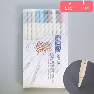 STA 10 culori Desen Pictură Marker Pen DIY Metallic Color Pixuri Hârtie neagră Art Marker Hard/Moale Cap Material de papetărie