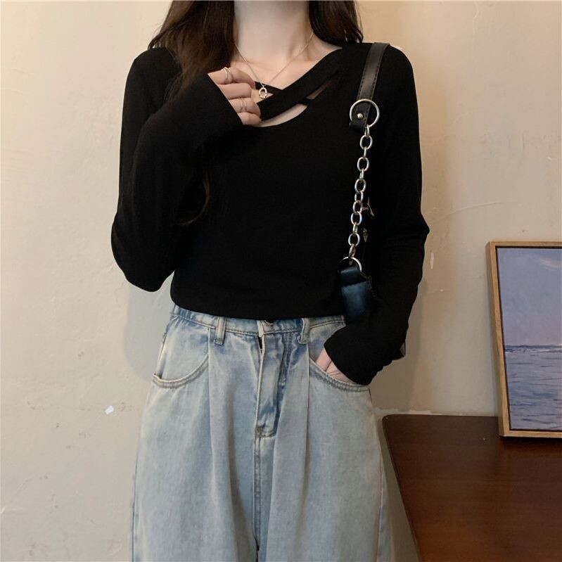 Debljine mm 300 funti veće veličine za mršavljenje proljetne i jesenske majice za žene s dizajnerskim niche unutarnjim slojevima majice tanke majice dugih rukava