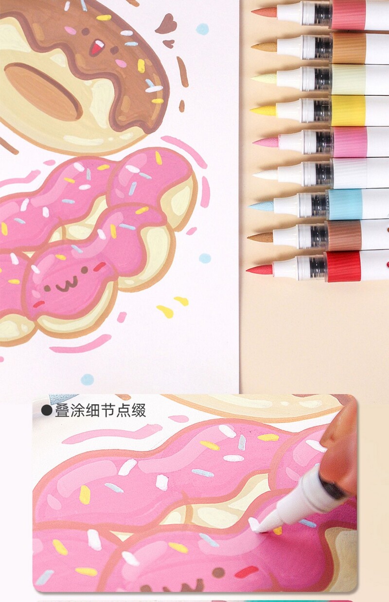 markere acrilice croma chonk, 72 de culori, un singur opac, stivuibile, creioane acuarela pentru copii, artă rezistentă la apă, perie de doodle DIY