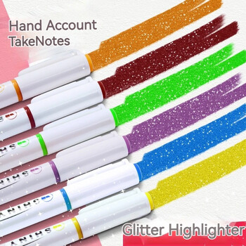 4 τμχ/σετ Αισθητικά Star Glitter Highlighters Shiny Scrapbook Doodle Pens Σημειωματάριο Μαρκαδόροι Highlight Στυλό Kawaii Kids Stationery