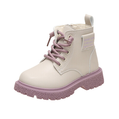 Gležnjače s patentnim zatvaračem za djevojčice Proljeće i jesen Nove dječje kožne debele potplate Ležerne modne prozračne korejske stilske neklizajuće