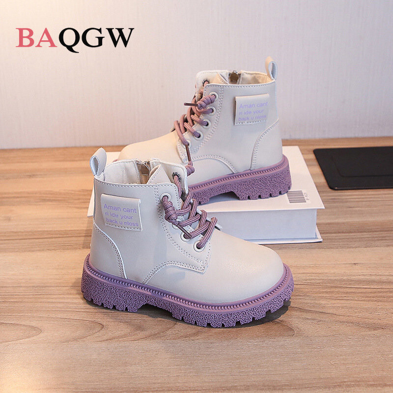 Gležnjače s patentnim zatvaračem za djevojčice Proljeće i jesen Nove dječje kožne debele potplate Ležerne modne prozračne korejske stilske neklizajuće