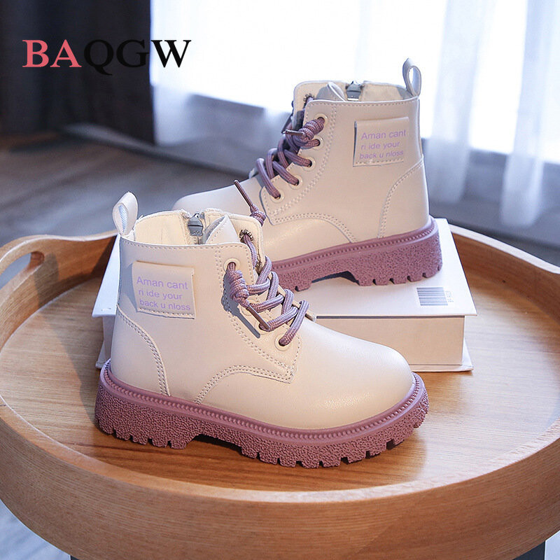 Gležnjače s patentnim zatvaračem za djevojčice Proljeće i jesen Nove dječje kožne debele potplate Ležerne modne prozračne korejske stilske neklizajuće