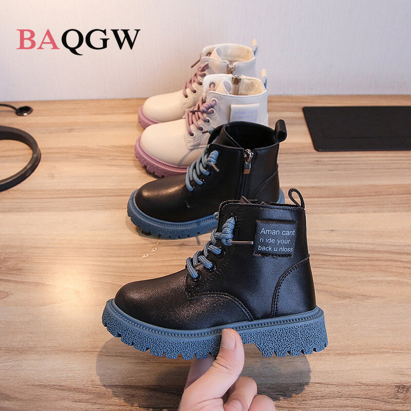 Gležnjače s patentnim zatvaračem za djevojčice Proljeće i jesen Nove dječje kožne debele potplate Ležerne modne prozračne korejske stilske neklizajuće