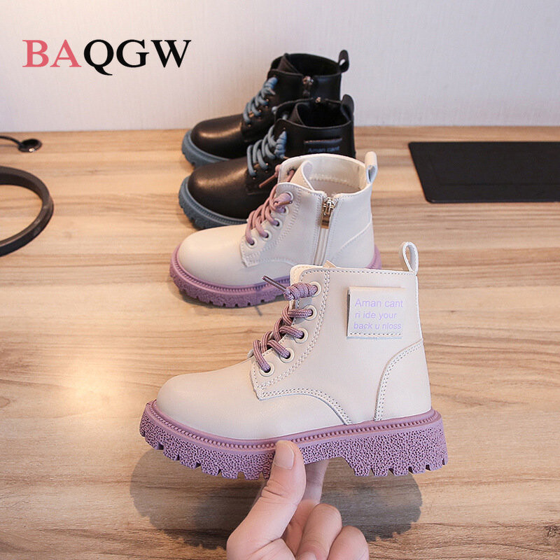 Gležnjače s patentnim zatvaračem za djevojčice Proljeće i jesen Nove dječje kožne debele potplate Ležerne modne prozračne korejske stilske neklizajuće