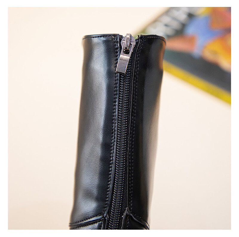 Cizme lungi de iarnă pentru fete din piele PU Cizme înalte de epocă cu platformă impermeabilă tendință moda adolescentă cizme de zăpadă fete