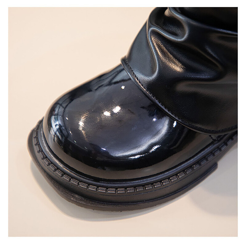 Cizme lungi de iarnă pentru fete din piele PU Cizme înalte de epocă cu platformă impermeabilă tendință moda adolescentă cizme de zăpadă fete