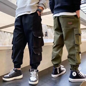 Pantaloni sport pentru copii Pantaloni cargo pentru băieți Pantaloni de jogging hip hop pentru adolescenți Pantaloni mari copii talie înaltă Vestiment de stradă vintage Pantaloni largi Copii