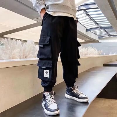 Pantaloni sport pentru copii Pantaloni cargo pentru băieți Pantaloni de jogging hip hop pentru adolescenți Pantaloni mari copii talie înaltă Vestiment de stradă vintage Pantaloni largi Copii