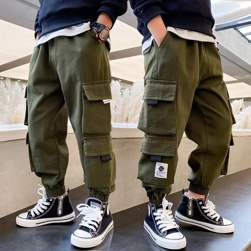 Pantaloni sport pentru copii Pantaloni cargo pentru băieți Pantaloni de jogging hip hop pentru adolescenți Pantaloni mari copii talie înaltă Vestiment de stradă vintage Pantaloni largi Copii