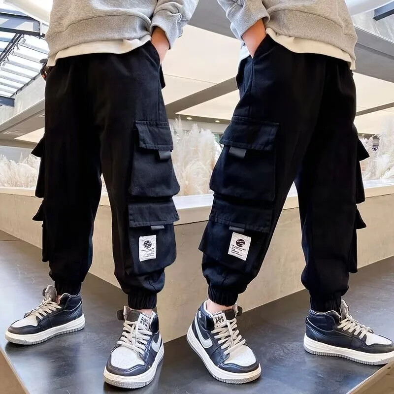 Pantaloni sport pentru copii Pantaloni cargo pentru băieți Pantaloni de jogging hip hop pentru adolescenți Pantaloni mari copii talie înaltă Vestiment de stradă vintage Pantaloni largi Copii