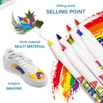 18/84 Colors Acrylic Paint Pens Brush Marker Pens for Artist Rock Painting,Glass,Ceramic Fabric Card Making Art Supplie