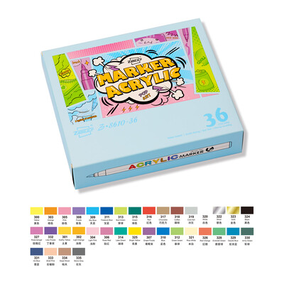 18/84 Colors Acrylic Paint Pens Brush Marker Pens for Artist Rock Painting,Glass,Ceramic Fabric Card Making Art Supplie