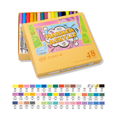 18/84 Colors Acrylic Paint Pens Brush Marker Pens for Artist Rock Painting,Glass,Ceramic Fabric Card Making Art Supplie