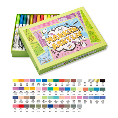 18/84 Colors Acrylic Paint Pens Brush Marker Pens for Artist Rock Painting,Glass,Ceramic Fabric Card Making Art Supplie