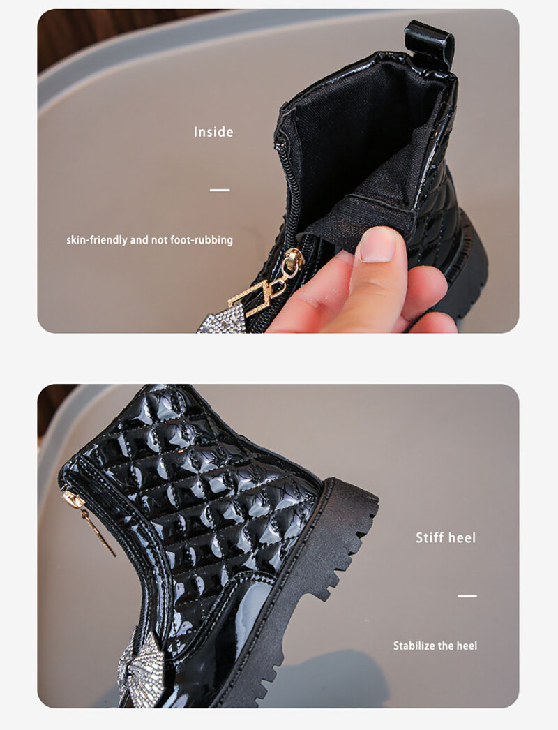 4-18 ani Cizme de modă de toamnă pentru fete Pantofi de prințesă pentru fete adolescente cu fundă de cristal Ghete de modă pentru fete