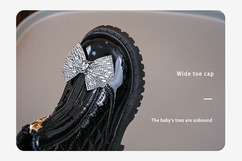 4-18 ani Cizme de modă de toamnă pentru fete Pantofi de prințesă pentru fete adolescente cu fundă de cristal Ghete de modă pentru fete