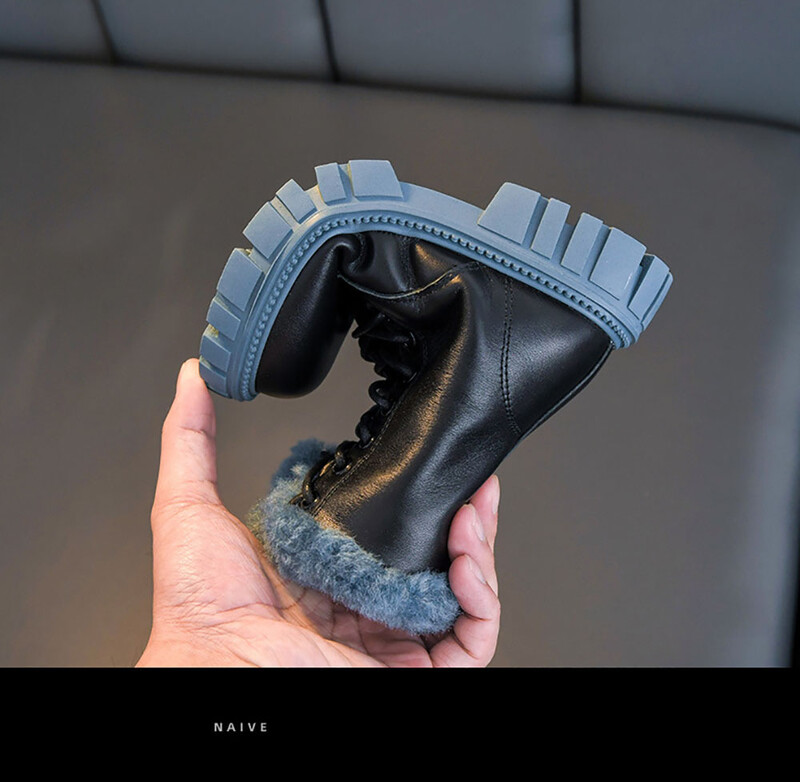 6-18 m. Korėjos stiliaus žieminiai madingi batai mergaitėms Stori šilti dirbtinio kailio sniego batai minkštu padu neslidūs madingi batai mergaitėms