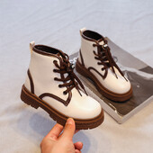 Iarna Noi pentru fete Cizme moi simple, la moda, toamna, cizme din piele cu talpa groasa pentru copii, cizme scurte la tendinta pentru baieti H447