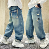 Pantaloni casual din denim de înaltă calitate Adolescenți băieți Noutăți 2024 Blugi pentru copii primăvară toamnă Pantaloni cu talie mijlocie pentru băieți 5-14 ani