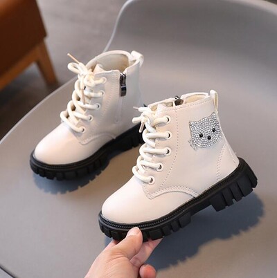 Copii 2024 noi cizme prințesă pentru copii pantofi anti-alunecare de exterior fete primăvară toamnă piele cizme scurte de drumeție cizme de modă