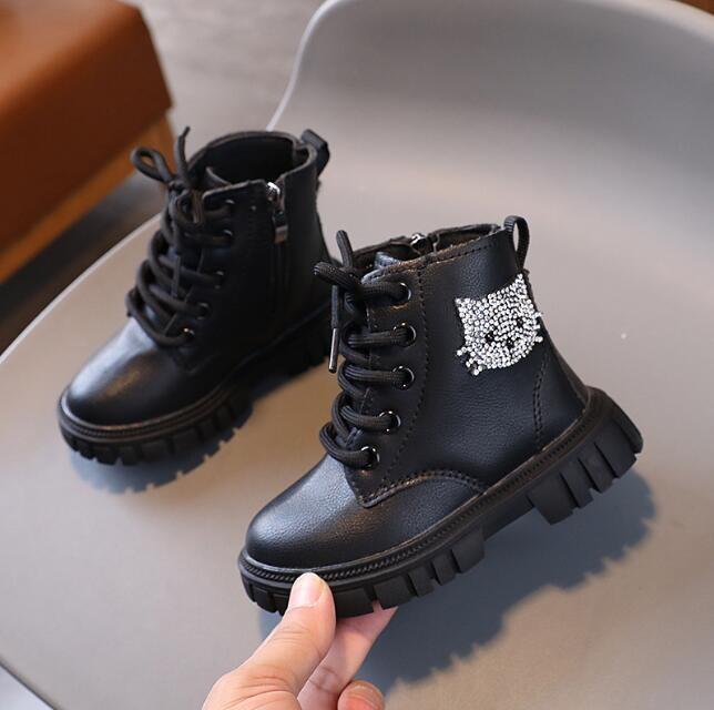 Copii 2024 noi cizme prințesă pentru copii pantofi anti-alunecare de exterior fete primăvară toamnă piele cizme scurte de drumeție cizme de modă