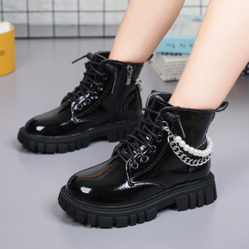 Cizme Martin pentru fete Cizme scurte cu margele pentru copii Pantofi pentru studenți Cizme impermeabile pentru exterior pentru copii Toamnă primăvară Ghete noi anti-alunecare