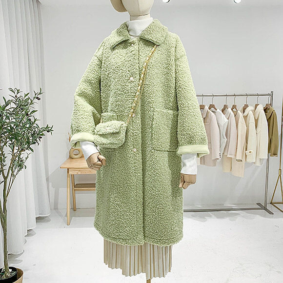 2021 Φθινοπωρινό Χειμερινό Γυναικείο Χοντρό Παλτό Faux Lambswool Νέο κορεατικό στυλ Μόδα βελούδινου παλτό μεσαίου μήκους