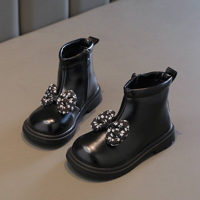 Tüdrukute moodsad nahast saapad, uued 2023. aasta sügistalvised, veekindlad, libisemiskindlad, armsad, printsessi poolsaapad, tüdrukute kingad