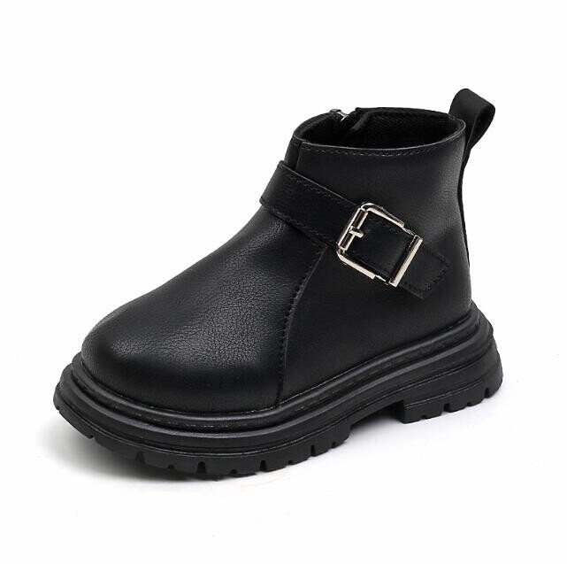 Cizme de toamnă pentru copii Cizme de modă pentru copii Cizme scurte pentru fete băieți din piele Cizme casual elegante pentru copii Pantofi sport cu fermoar lateral