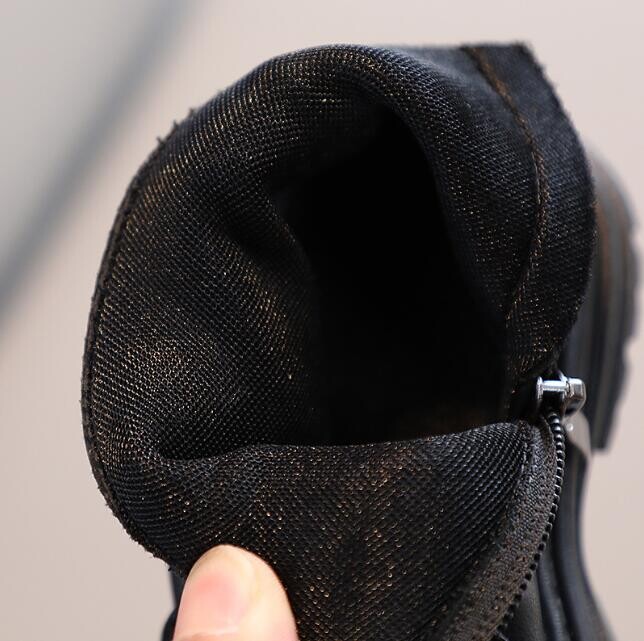 Cizme de toamnă pentru copii Cizme de modă pentru copii Cizme scurte pentru fete băieți din piele Cizme casual elegante pentru copii Pantofi sport cu fermoar lateral