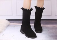 Sosire la modă Cizme din piele nubuck pentru fete Cizme vintage prințesă la mijlocul gambei pentru copii Încălțăminte moale Botas antiderapante Dimensiune