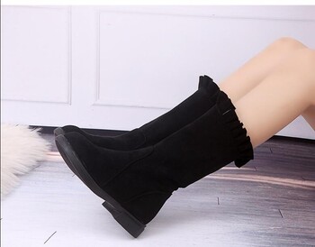 Fashion Arrival Girls Nubuck Δερμάτινες μπότες Mid-calf Princess Vintage μπότες για παιδιά Μαλακά υποδήματα αντιολισθητικά Μέγεθος Botas