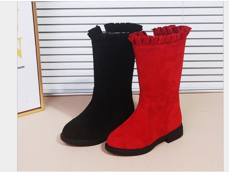 Sosire la modă Cizme din piele nubuck pentru fete Cizme vintage prințesă la mijlocul gambei pentru copii Încălțăminte moale Botas antiderapante Dimensiune