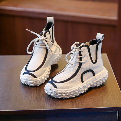 Αγόρια Μαύρα Απλές Μπότες Casual Sport Μαλακό Αθλητικά Παπούτσια Παιδική Μόδα Παιδικά Κοριτσίστικα Σχολικά Κοντά Μποτάκια Άνοιξη Φθινόπωρο μονό παπούτσι