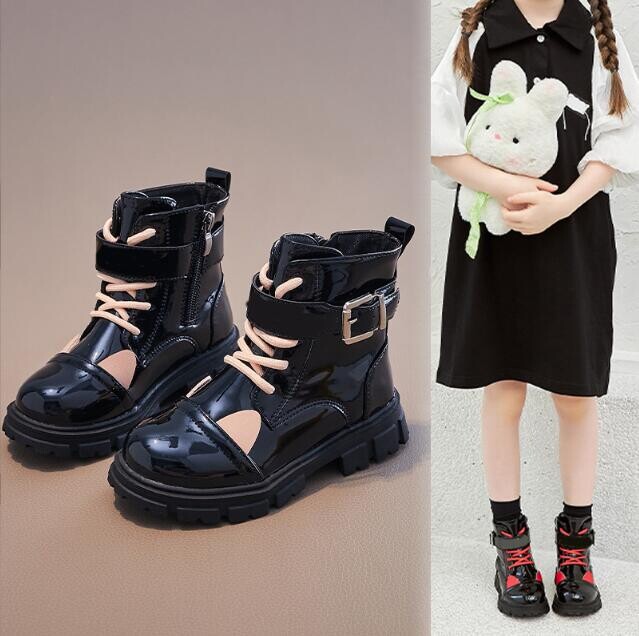 Cizme de zăpadă calde pentru copii pentru copii noi pentru copii mici, iarnă, prințesă, pantofi pentru copii, anti-alunecare, cu vârf rotund, cizme de modă din piele pentru fete