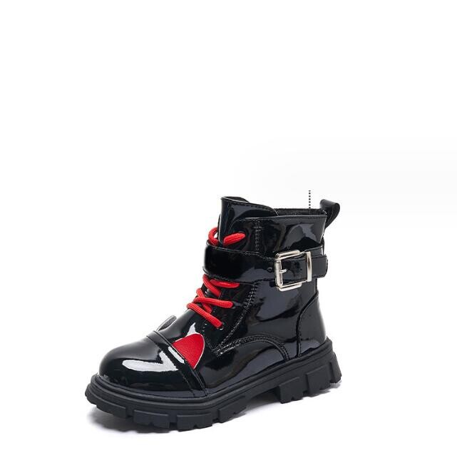 Cizme de zăpadă calde pentru copii pentru copii noi pentru copii mici, iarnă, prințesă, pantofi pentru copii, anti-alunecare, cu vârf rotund, cizme de modă din piele pentru fete