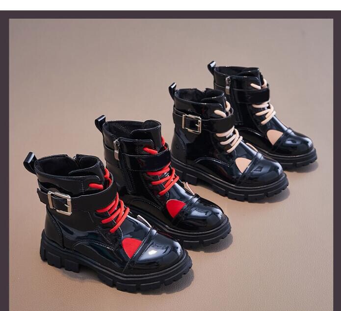 Cizme de zăpadă calde pentru copii pentru copii noi pentru copii mici, iarnă, prințesă, pantofi pentru copii, anti-alunecare, cu vârf rotund, cizme de modă din piele pentru fete