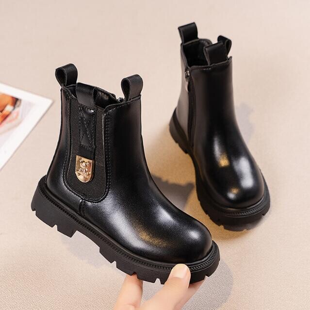 Copii Încălțăminte din bumbac Copii Cizme calde Anti-alunecare rezistente la uzură Băieți Fete Pantofi din piele Bebeluși Cizme de zăpadă la modă în stil britanic